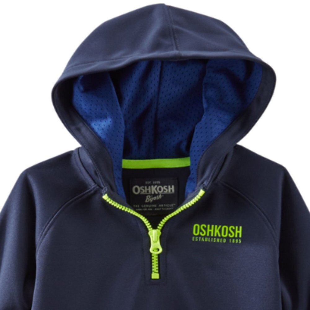 Oshkosh B'gosh Boy Activewear Jacket Hooded Track Jacket Full Zip Lightw… - Picture 3 of 6